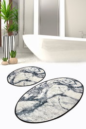 Mijölnir Juego de alfombras de baño Mermer Multicolor de 2 piezas